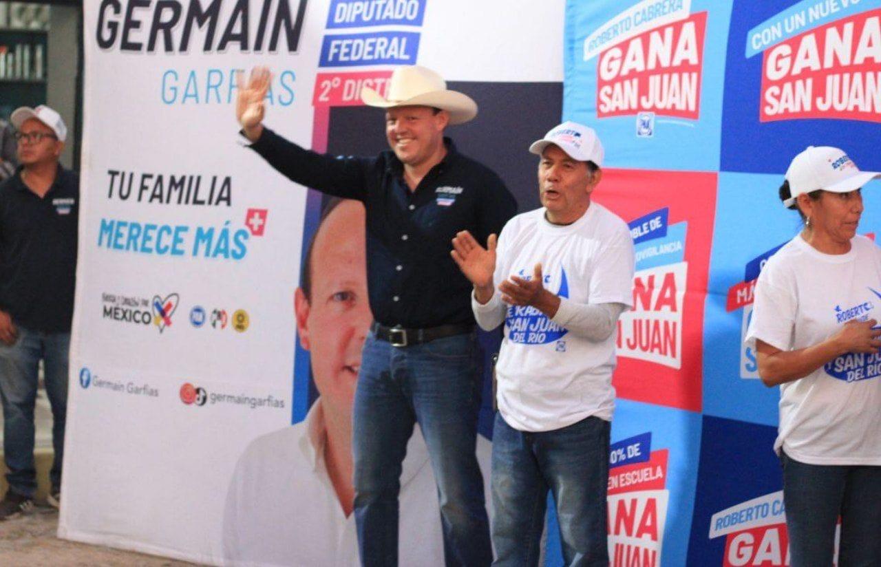 Palmillas es la Puerta del Bajío, y queremos que siga avanzando: Germaín Garfias.El candidato a la Diputación Federal por el 2o Distrito, Germaín Garfias, regresó u