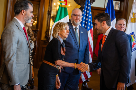 Nuevo León fortalece lazos comerciales con Texas: Samuel García recibe a delegación del TBLC en Palacio de Gobierno