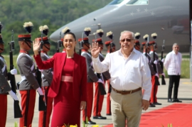 Presidenta Claudia Sheinbaum llega a Guatemala para primera reunión bilateral con Bernardo Arévalo