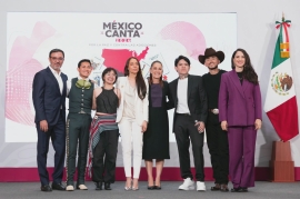 “Sin apología a la violencia”: Sheinbaum, Junior H y Majo Aguilar lanzan la convocatoria de “México Canta 2026”