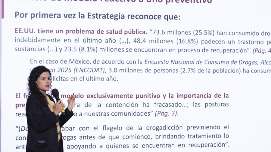 Cuauhtémoc, Ciudad de México. 12 de mayo 2026. La presidenta constitucional de los Estados Unidos Mexicanos, la Doctora Claudia Sheinbaum Pardo en conferencia de prensa matutina en el salón de la Tesorería de Palacio Nacional. La acompañan: Omar García Harfuch, secretario de Seguridad y Protección Ciudadana; Ricardo Trevilla Trejo, secretario de la Defensa Nacional; Raymundo Pedro Morales, secretario de Marina; Marcela Figueroa Franco, secretaria ejecutiva del Sistema Nacional de Seguridad Pública (SESNSP); Guillermo Briceño, comandante de la Guardia Nacional; Roberto Velasco Álvarez, secretario de Relaciones Exteriores SRE; Luisa María Alcalde, consejera jurídica del Ejecutivo. Foto: Juan Carlos Ramos Mamaua/Presidencia