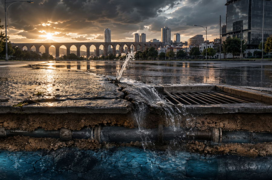 La mayor parte del agua se esta llenado en las fugas