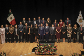 Integrantes de la LXI Legislatura durante el 2do informe de actividades