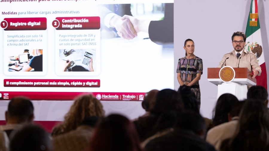 La Presidenta claudia Sheinbaum durante la presentación del programa destinado a beneficiar a Pymes y micro empresarios