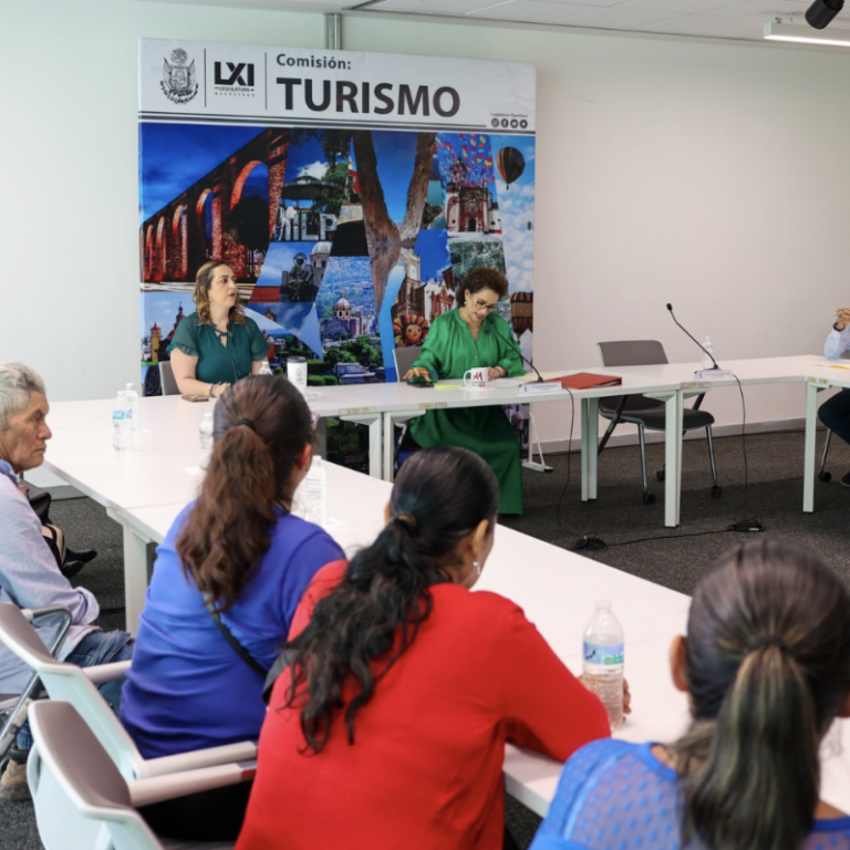 Las Diputadas Perla Patricia Flores y Adriana Meza durante la discusión de la comisión de turismo