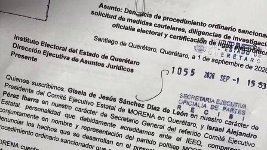 Documento que presento el partido morena en el que denuncia y exige investigación de lonas anónimas