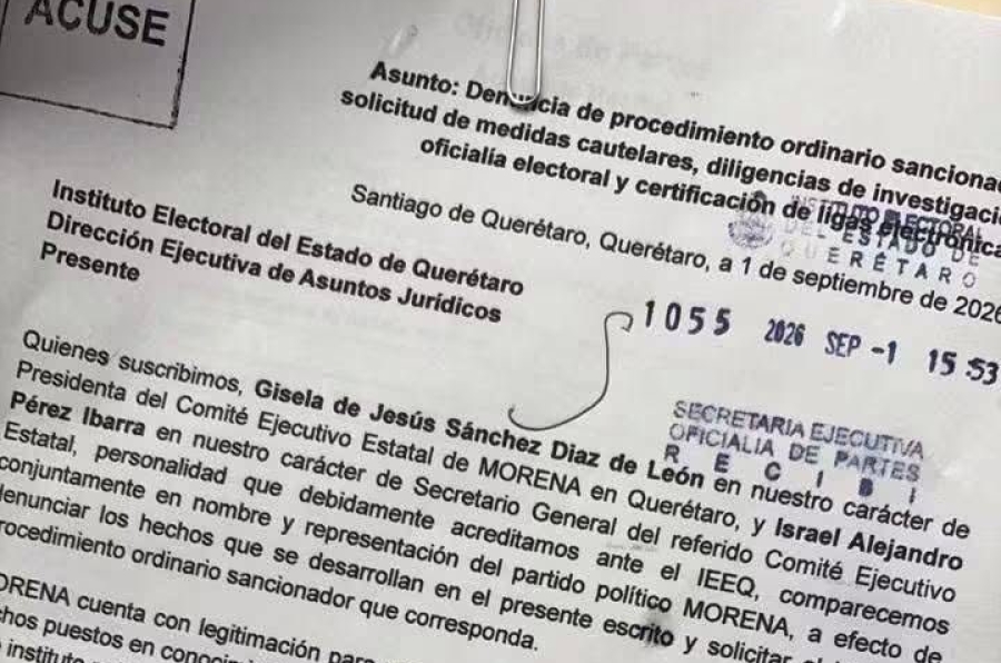 Documento que presento el partido morena en el que denuncia y exige investigación de lonas anónimas