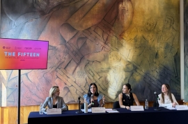 La Secretaria del Trabajo durante la presentación de la convocatoria The Fifteen
