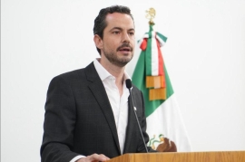 El Diputado Local Paul Ospital durante una participación en el Congreso de Querétaro