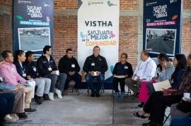El Presidente Municipal de San Juan del Río durante su jornada comunitaria en Vistha