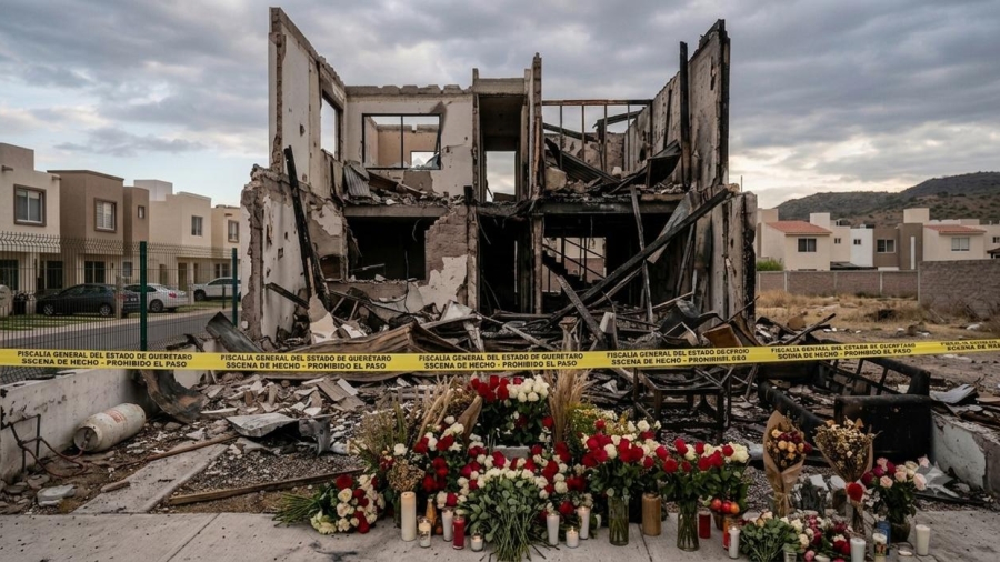 Recreación de como quedo la casa después de la explosión que le quito la vida a Claudia