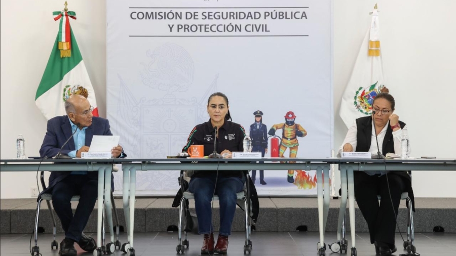 Diputados locales durante la comisión de protección civil
