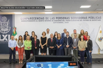 Secretarias de estado y Diputadas y Diputados locales al finalizar la comparecencia del 5to informe