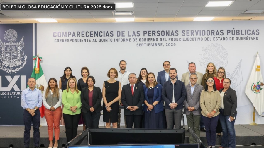 Secretarias de estado y Diputadas y Diputados locales al finalizar la comparecencia del 5to informe