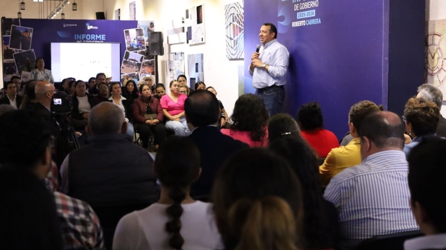 El Presidente Municipal durante la presentación de su 5to informe