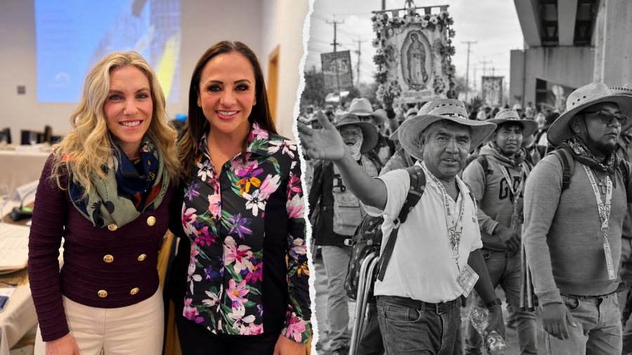 La coordinadora del PAN en San Juan del Río con Ninfa Salinas, presidenta de Fundacion Azteca