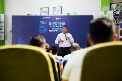 El Presidente Municipal de SJR durante su informe de salud del 5 año de su gobierno