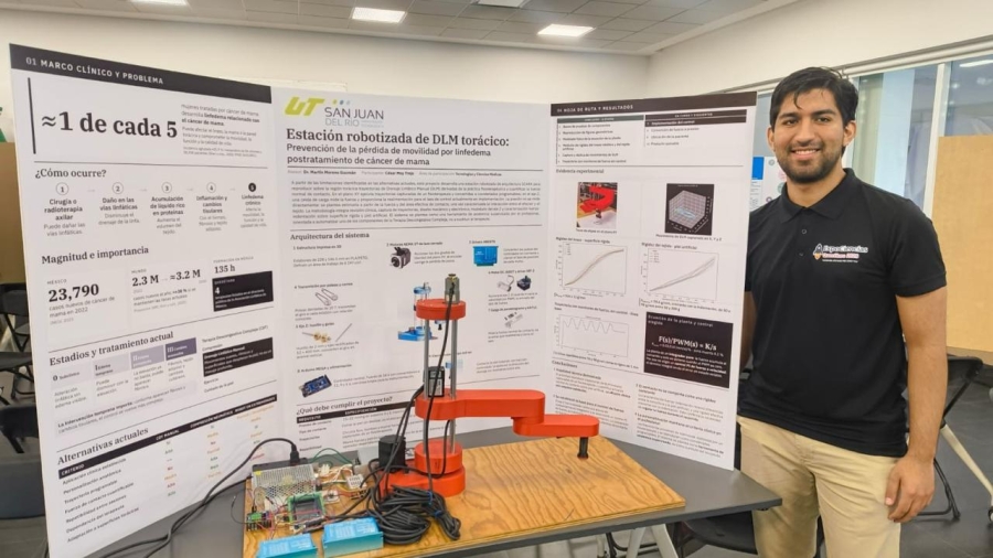 Estudiante de la UT San Juan muestra su Robot Scada