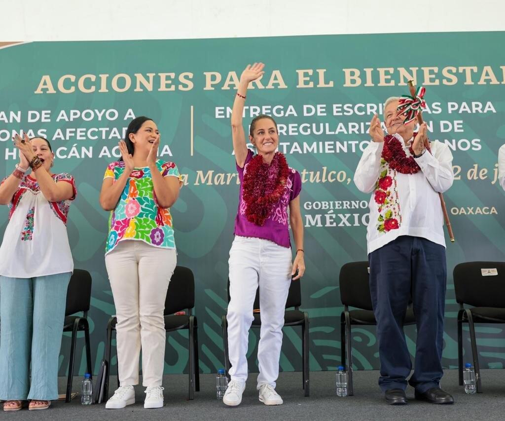 Sheinbaum va por acciones en favor del bienestar de Oaxaca y todo México.