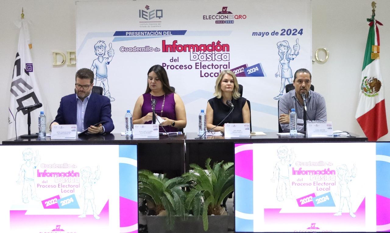 Presenta IEEQ Cuadernillo de información del Proceso Electoral Local 2023-2024.El Instituto Electoral del Estado de Querétaro (IEEQ), a través de la Comisión