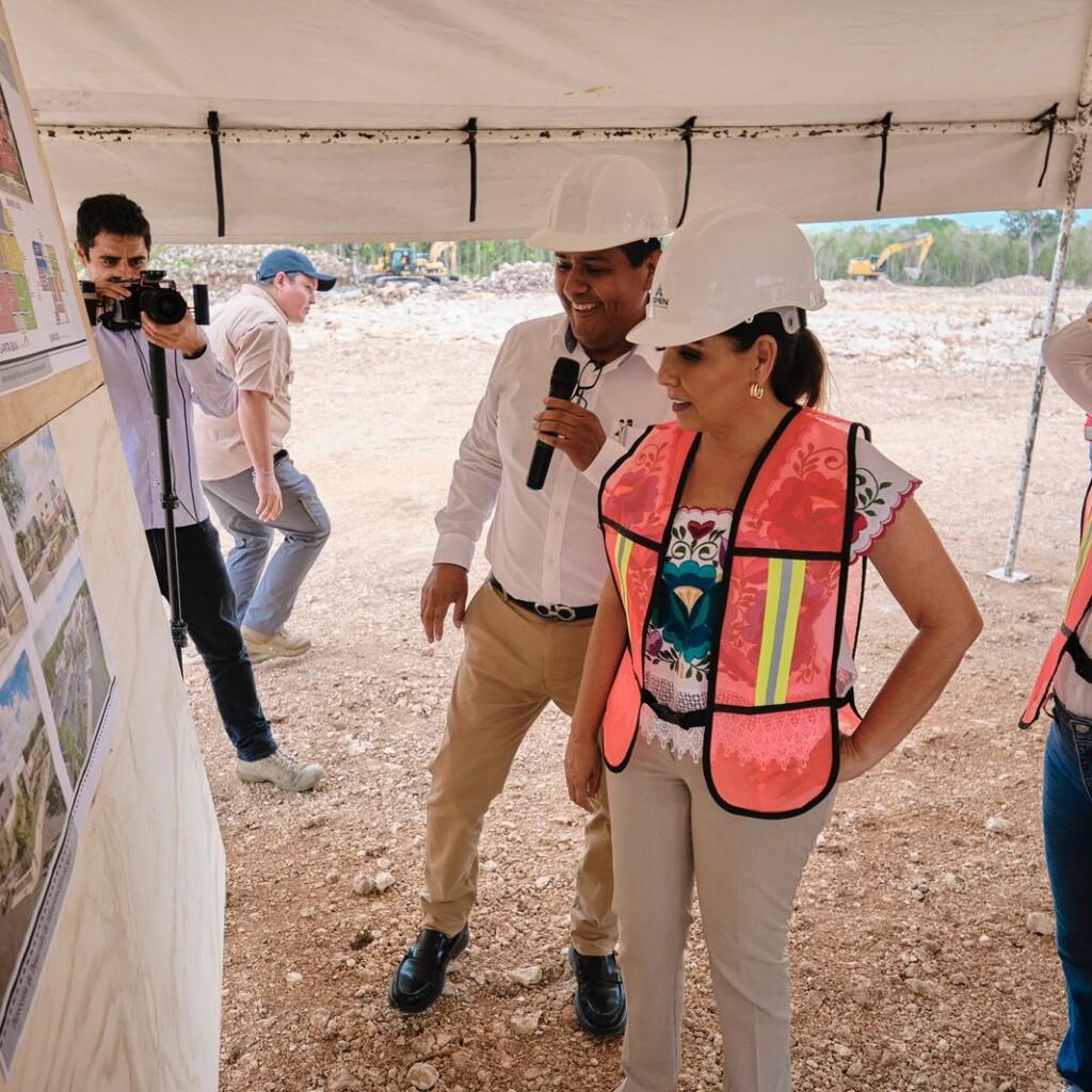 Inicio de construcción del Hospital General en Felipe Carrillo Puerto. La gobernadora Mara Lezama Espinosa recorrió el terreno donde se construye