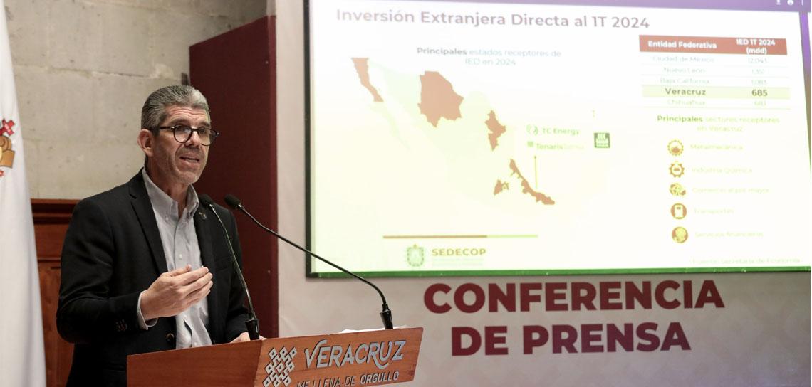 Veracruz, en primeros lugares de inversión extranjera y generación de empleos.