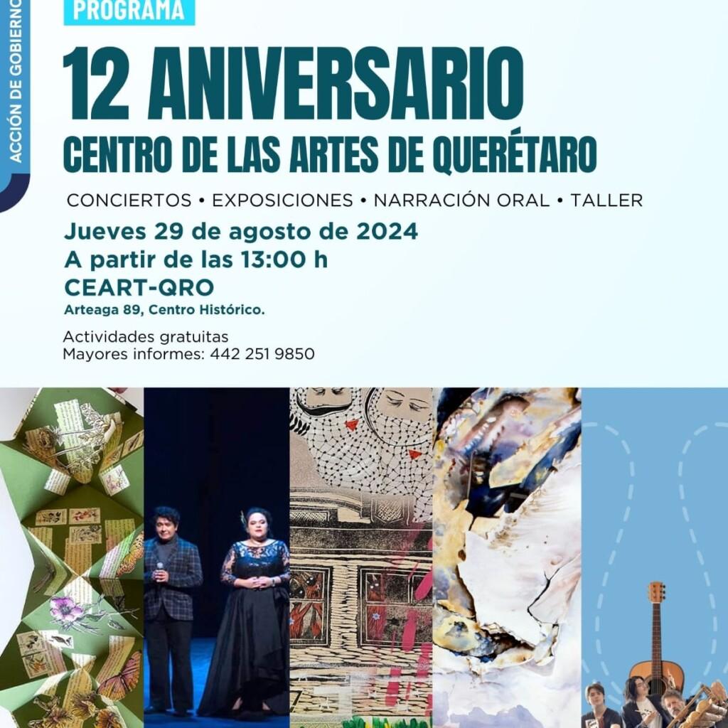 XII aniversario del Centro de las Artes de Querétaro; SECULT. El Centro de las Artes de Querétaro (CEART) cumple 12 años este juev