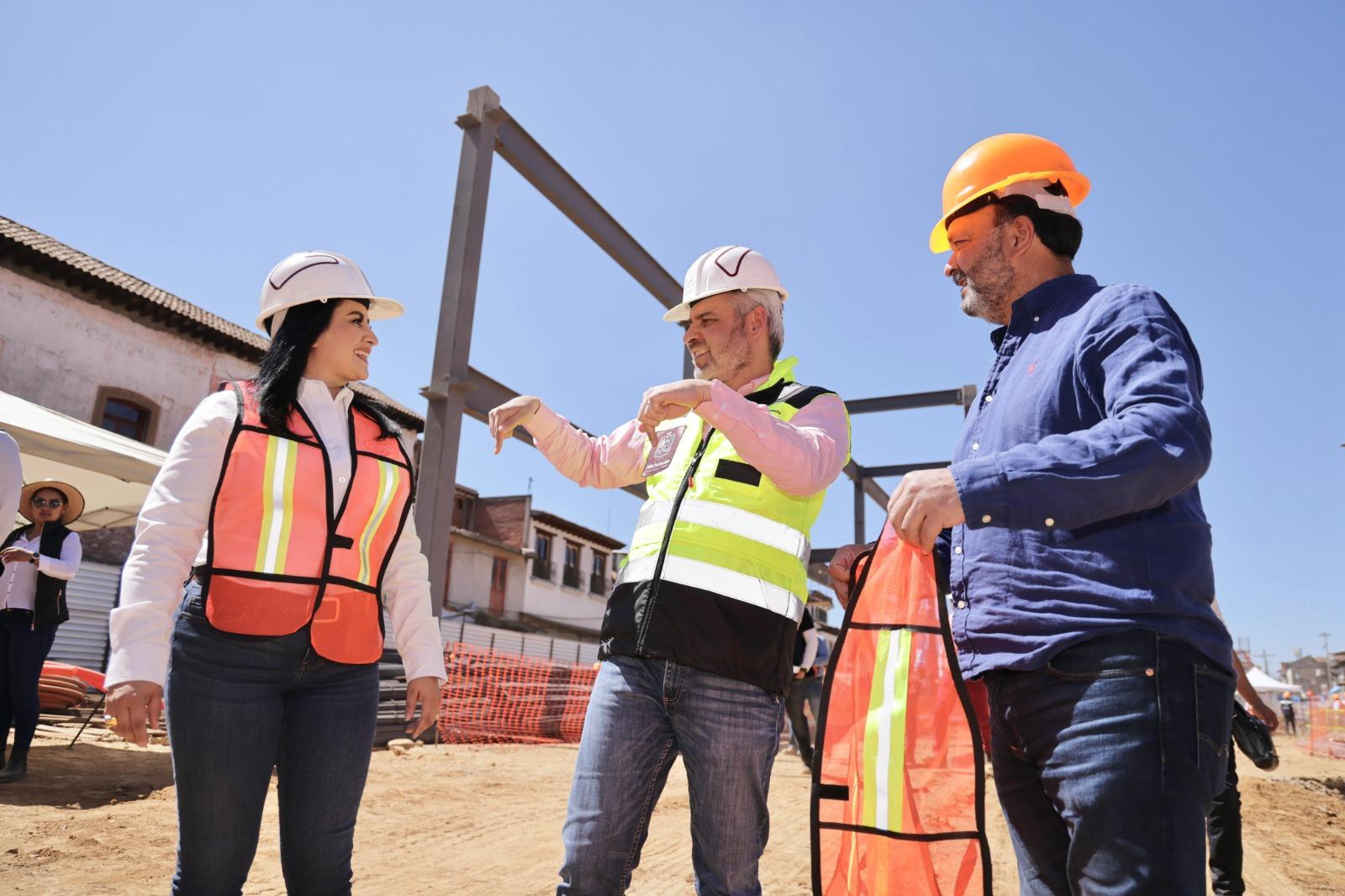 Nuevo mercado de Pátzcuaro, con avance del 33% de construcción. El gobernador Alfredo Ramírez Bedolla realizó un recorrido por la