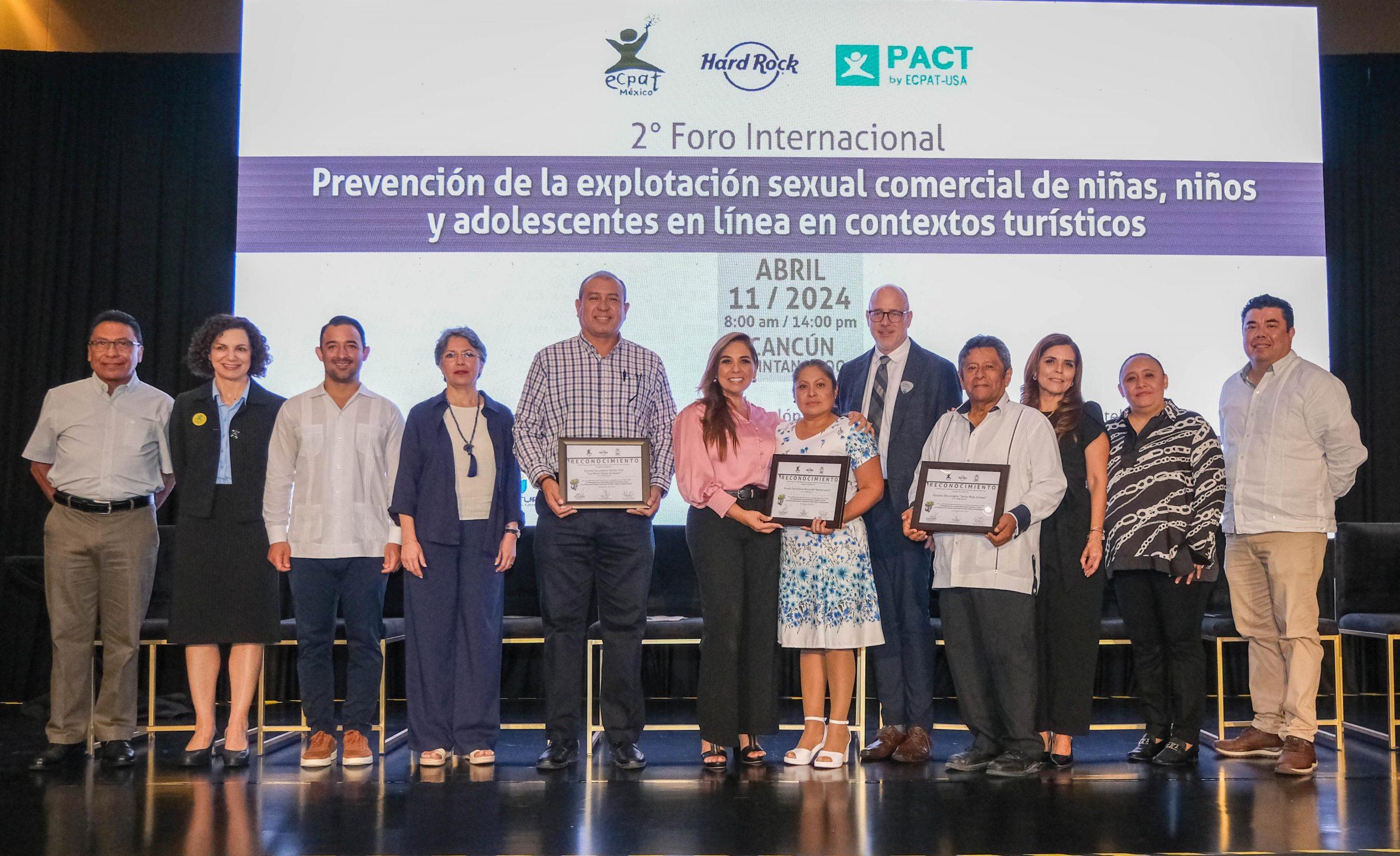 Quintana Roo avanza firme en la lucha contra la explotación sexual de niñas, niños y adolescentes. Durante el 2º Foro Internacional Prevención de la Explotación Sexual Comercial de Niñas, Niños y