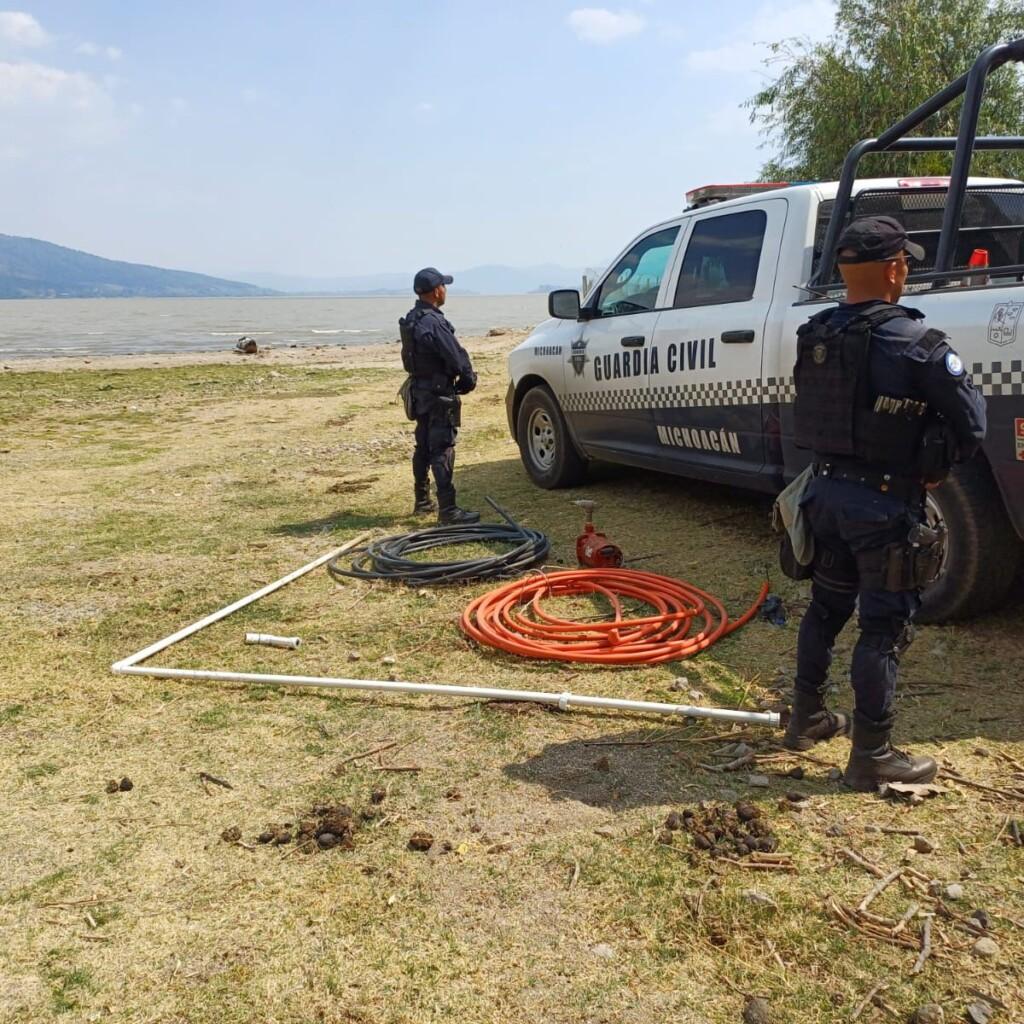Desactivan toma para el huachicoleo de agua en lago de Pátzcuaro