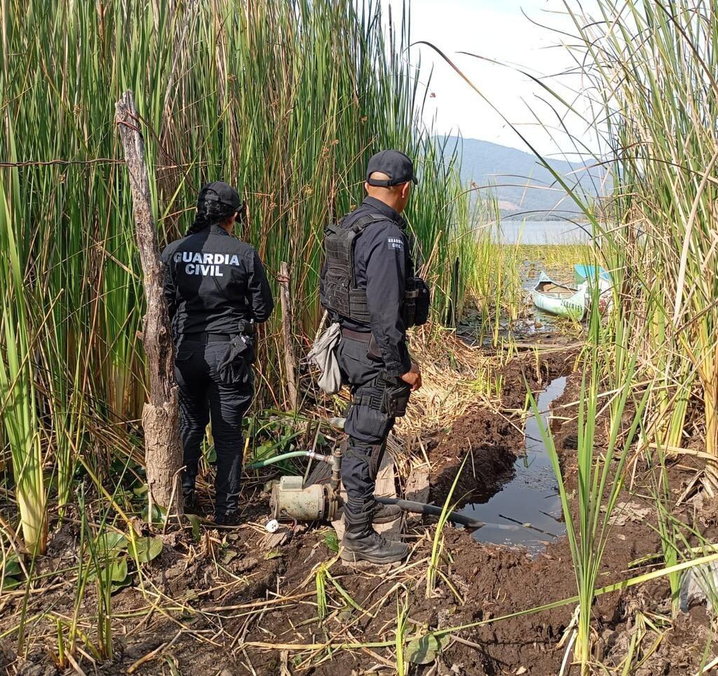 SSP desactiva 3 tomas ilegales de agua en el lago de Zirahuén