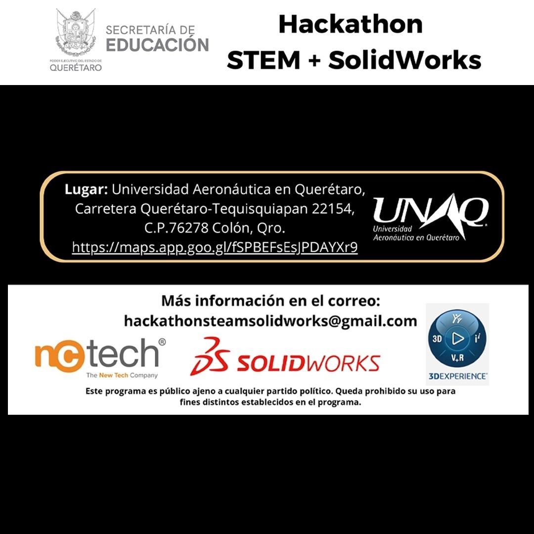 Invita SEDEQ a participar en el Hackathon STEM + SolidWorks.